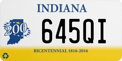 IN license plate 645QI