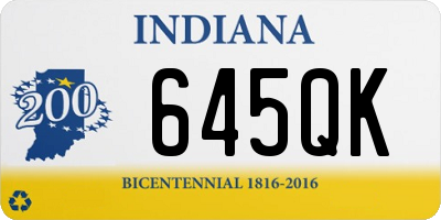 IN license plate 645QK