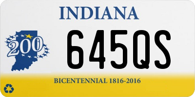 IN license plate 645QS