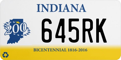 IN license plate 645RK
