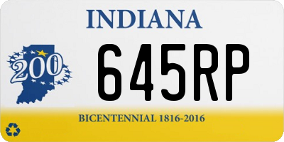 IN license plate 645RP