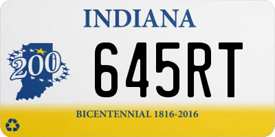 IN license plate 645RT