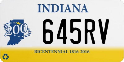 IN license plate 645RV