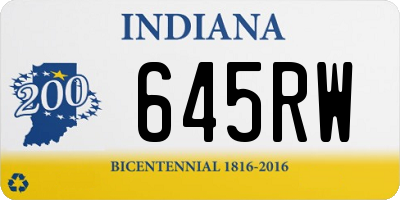 IN license plate 645RW