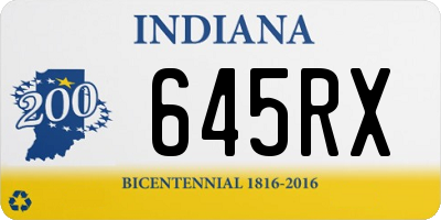 IN license plate 645RX