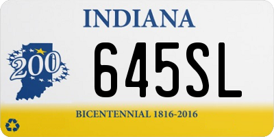 IN license plate 645SL