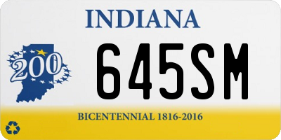 IN license plate 645SM