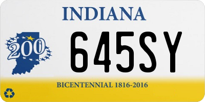 IN license plate 645SY