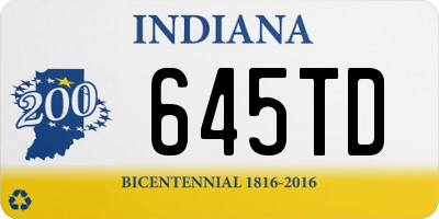 IN license plate 645TD