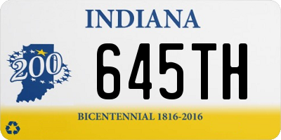 IN license plate 645TH