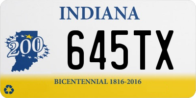 IN license plate 645TX