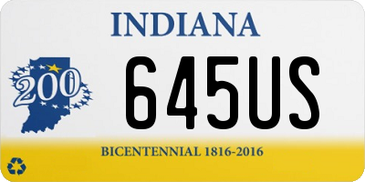 IN license plate 645US