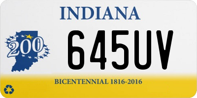 IN license plate 645UV