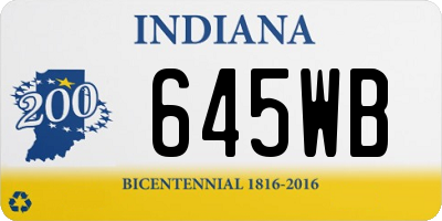 IN license plate 645WB