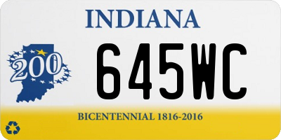 IN license plate 645WC