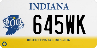 IN license plate 645WK