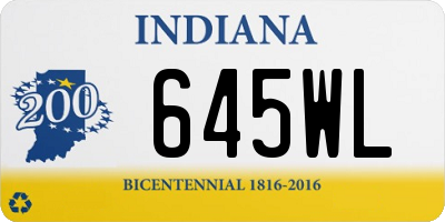 IN license plate 645WL