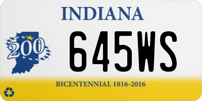 IN license plate 645WS