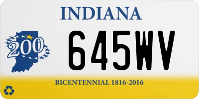 IN license plate 645WV