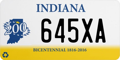 IN license plate 645XA