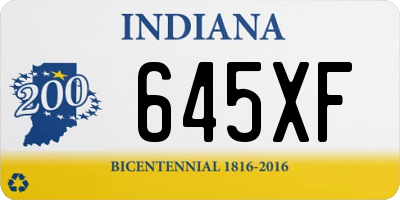 IN license plate 645XF