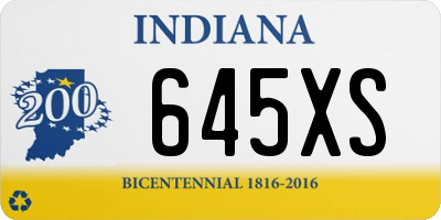 IN license plate 645XS