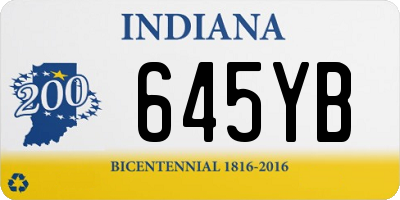 IN license plate 645YB