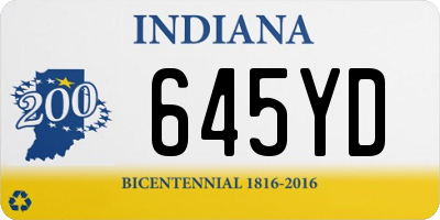 IN license plate 645YD