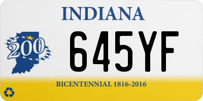 IN license plate 645YF