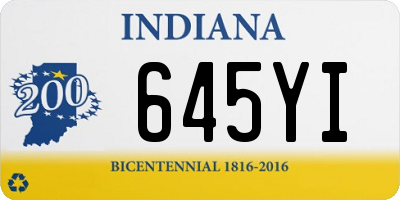 IN license plate 645YI