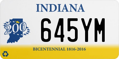 IN license plate 645YM