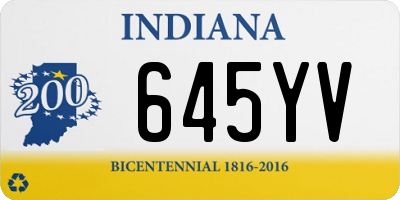 IN license plate 645YV