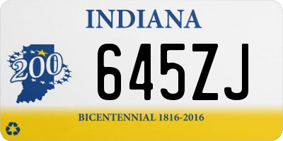 IN license plate 645ZJ