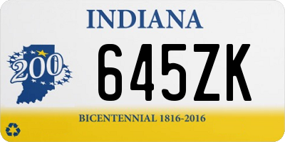 IN license plate 645ZK