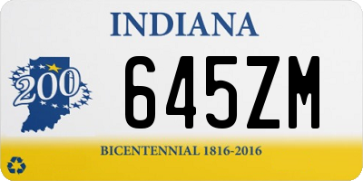 IN license plate 645ZM