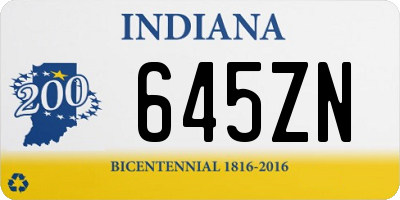 IN license plate 645ZN