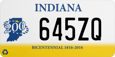 IN license plate 645ZQ