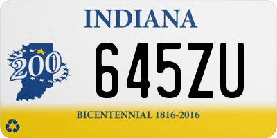 IN license plate 645ZU