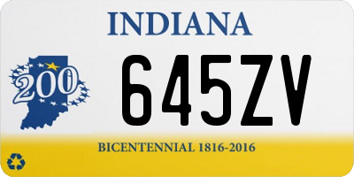 IN license plate 645ZV