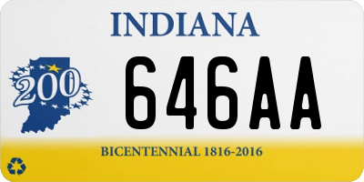 IN license plate 646AA