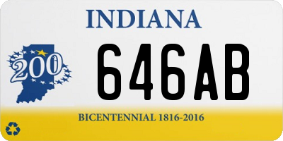 IN license plate 646AB