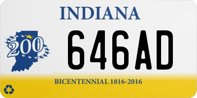 IN license plate 646AD