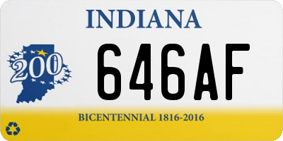 IN license plate 646AF