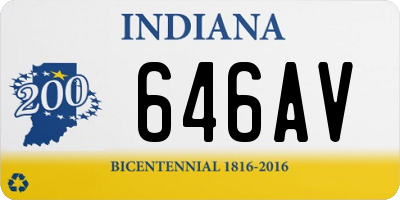 IN license plate 646AV