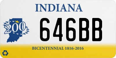 IN license plate 646BB