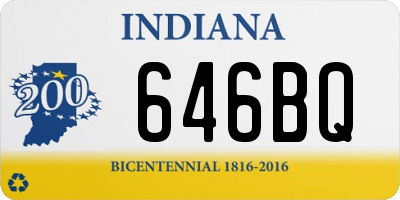 IN license plate 646BQ
