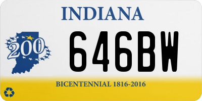 IN license plate 646BW