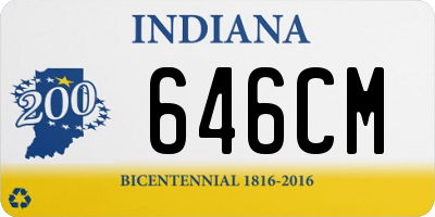 IN license plate 646CM