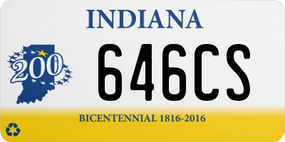 IN license plate 646CS