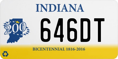 IN license plate 646DT